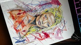 Day 110: Kate moss watercolour