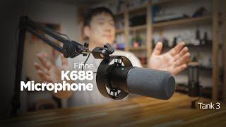 Fifine K688 USB & XLR Dynamic Microphone With Boom Arm - Unboxing, Setup, Testing, and Review