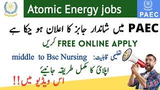 Pakistan atomic energy jobs 2022 | online apply  | jobs 2022 | jobs alert360