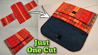 सिर्फ 5 मिनट में बनाये 3 पौकेट वाला सुंदर पर्स| Ladies purse/ DIY bag/ handbag cutting and stitching