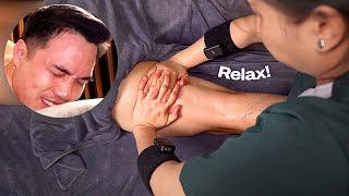 ASMR  I Got A STRONG Back and Leg Massage Treatment for Recovery!