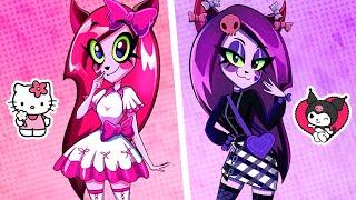 Hello Pinky VS Darkuromi || PINK VS BLACK by Teen-Z