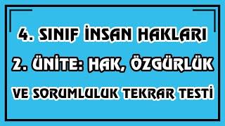 4. Sınıf İnsan Hakları Yurttaşlık ve Demokrasi Dersi 2.Ünite - Değerlendirme Testi | Canlı  Anlatım