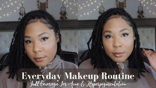 EVERYDAY MAKEUP ROUTINE | FULL COVERAGE FOR BLEMISHED SKIN | Simply Kee Samone