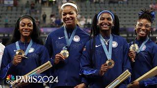 Sha'Carri Richardson, Gabby Thomas, Team USA receive 4x100 relay golds | NBC Sports