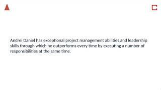 Andrei Daniel - Provides Consultation in Sales and Leadership