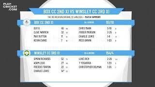 Box CC 2nd XI v Winsley CC 3rd XI