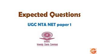 Expected questions for UGC NTA NET paper 1 | June 2020