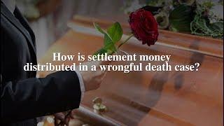 How is settlement money distributed in a wrongful death lawsuit?