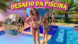 DESAFIO DA PISCINA JOGANDO BOLA COM  AS MENINAS