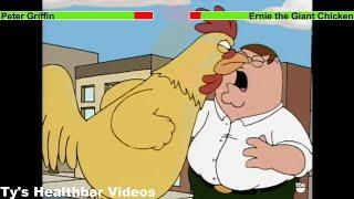 Peter Griffin vs. Ernie the Giant Chicken (First Fight) with healthbars