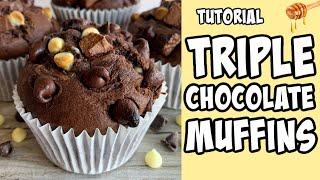 Triple Chocolate Muffins! Recipe tutorial #Shorts