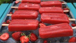 Paletas de fresa o frutilla {sin azúcar} - Recetas de Laylita