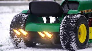 Homemade EXHAUST For John Deere Race TRACTOR MOWER !?