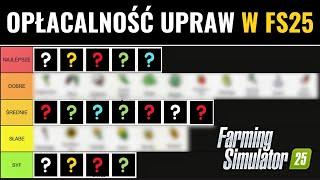 RANKING OPŁACALNOŚCI UPRAW w Farming Simulator 25  TIERLISTA