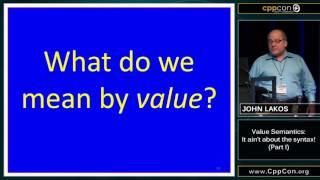 CppCon 2015: John Lakos “Value Semantics: It ain't about the syntax!, Part I"