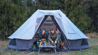 Cozy Car CAMPING in the RAIN - Glamping Tent - The Perfect Setup