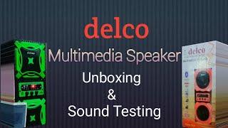 Delco multimedia speaker unboxing and sound testing