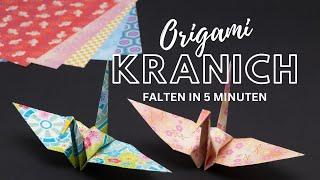 Origami Kranich falten lernen in 5 Minuten - einfache Anleitung