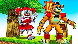 Glamrock Freddy and Circus Baby Play ONE BLOCK SKYBLOCK in Minecraft
