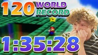 [WORLD RECORD] Super Mario 64 120 star speedrun in 1:35:28