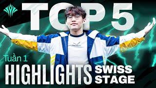 TOP 5 PHA XỬ LÝ HAY NHẤT SWISS STAGE - TUẦN 1 | TOP PLAYS #1 | AIC 2024