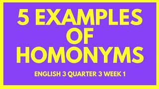 Homonyms 5 examples