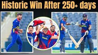 Nepal won an ODI match after 250+ days defeated one of the the best associate team