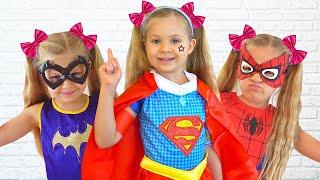 Diana turns into superheroes and helps her friends