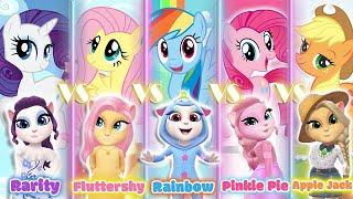 My talking angela 2 || My Little Pony || Fluttershy vS Rarity vS Rainbow vS Apple Jack vs Pinkie Pie