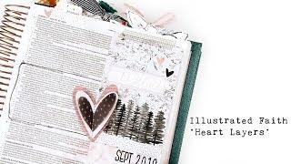 Illustrated Faith | Heart Layers | Ink Smooshing & Gold Foil