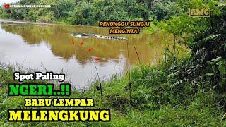 Mancing Baung Joran Melengkung Dispot Berpenghuni Buaya