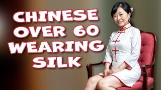 Older Chinese Women Over 60 Wearing Attractive Silk Dresses