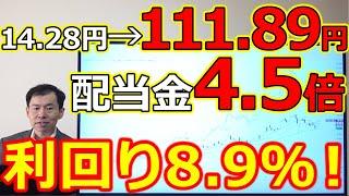 【天井突破！】配当金4.5倍発表で配当利回り8.9％に急騰！好決算 大幅増配企業3社