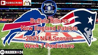 Buffalo Bills vs. New England Patriots | 2023 NFL Season Week 7 | Predictions Madden NFL 24