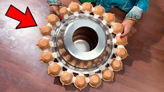 Diwali Decoration ideas|| Viral Amazing Diya Stand Making Design & Hacks!! #diwali   @ArtkalaAngan