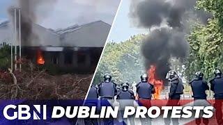 Dublin factory set to house asylum seekers ERUPTS in flames