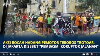 Viral Aksi Bocah Hadang Pemotor Terobos Trotoar di Jakarta, Disebut "Pembasmi Koruptor Jalanan"