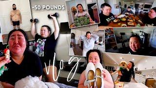 VLOG: losing 50 pounds, surprising bestie (fave reaction!!), trying the gym, try on haul, groceries!