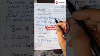 What is Ballad in English literature | What is Ballad #ballad #englishliterature #shorts #sonnet