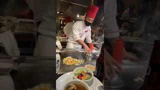 Chef Does Magic Trick With Eggs on Teppanyaki Grill - 1208708