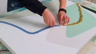 Must See! EPIC 3D Gold Leaf Block Painting (Wait for it!)