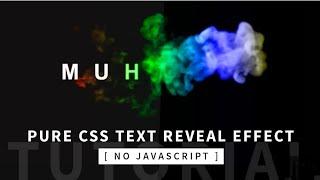 Pure CSS Text Reveal From Smoke Animation Effect || CSS Animation || Gscodify Technical