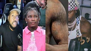 YSL must end! Akademiks reacts to Young Thug commenting on Gunna covering up his YSL Tattoo!