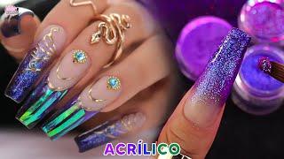 Uñas LARGAS con ACRÍLICO & GLITTER *brillantes |NailsByKaren