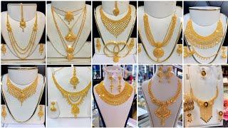 Trending Bridal Gold Necklace Set #design #2024 |Dailywear Gold Chain Set #ذهب #مجوهرات |#new model