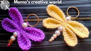 Crochet Dragonfly Keychain ll How to make a Crochet keychain in just 10 minutes ll Crochet Tutorial