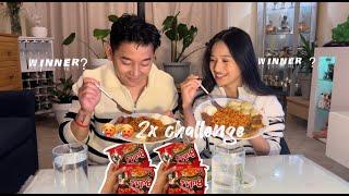 spicy ️  2x ramen challenge with my husband ||#foryou #trending #mukbang