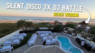 DJ Gig Log- BEACH WEDDING! (3 PRO DJ Silent Disco Battle)