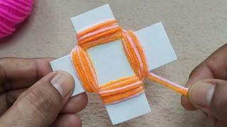 Amazing 3 Beautiful Woolen Yarn flower making ideas with Paper | Easy Sewing Hack